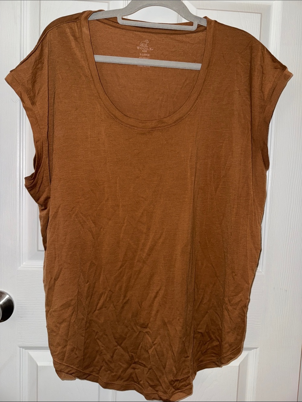 Casual Scoop Neck Tank Top in Rich Brown - Wool & Co.